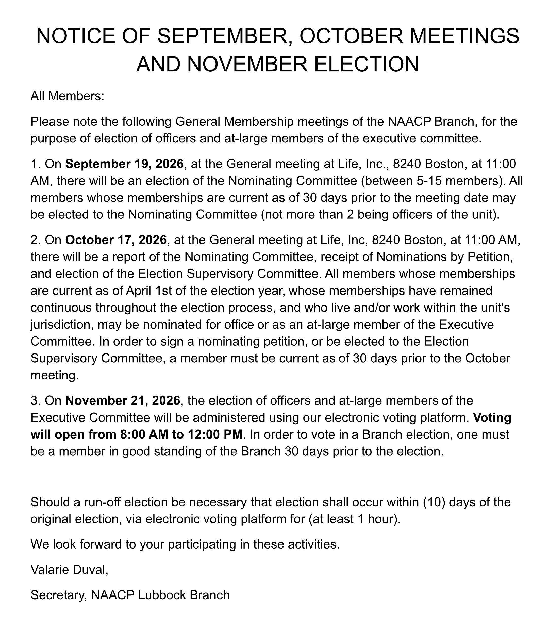 2026 Branch Elections Notice