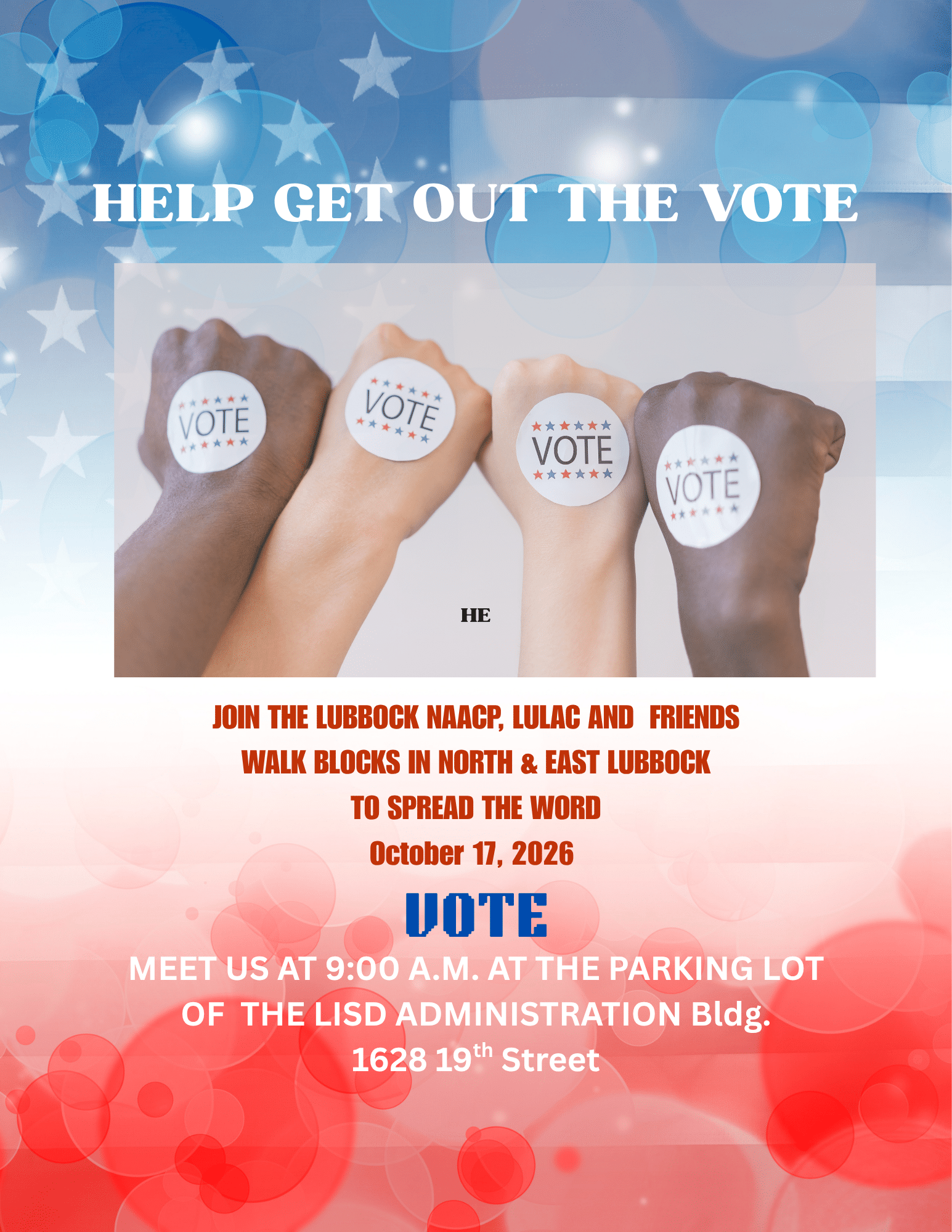 HELP US GET OUT THE VOTE