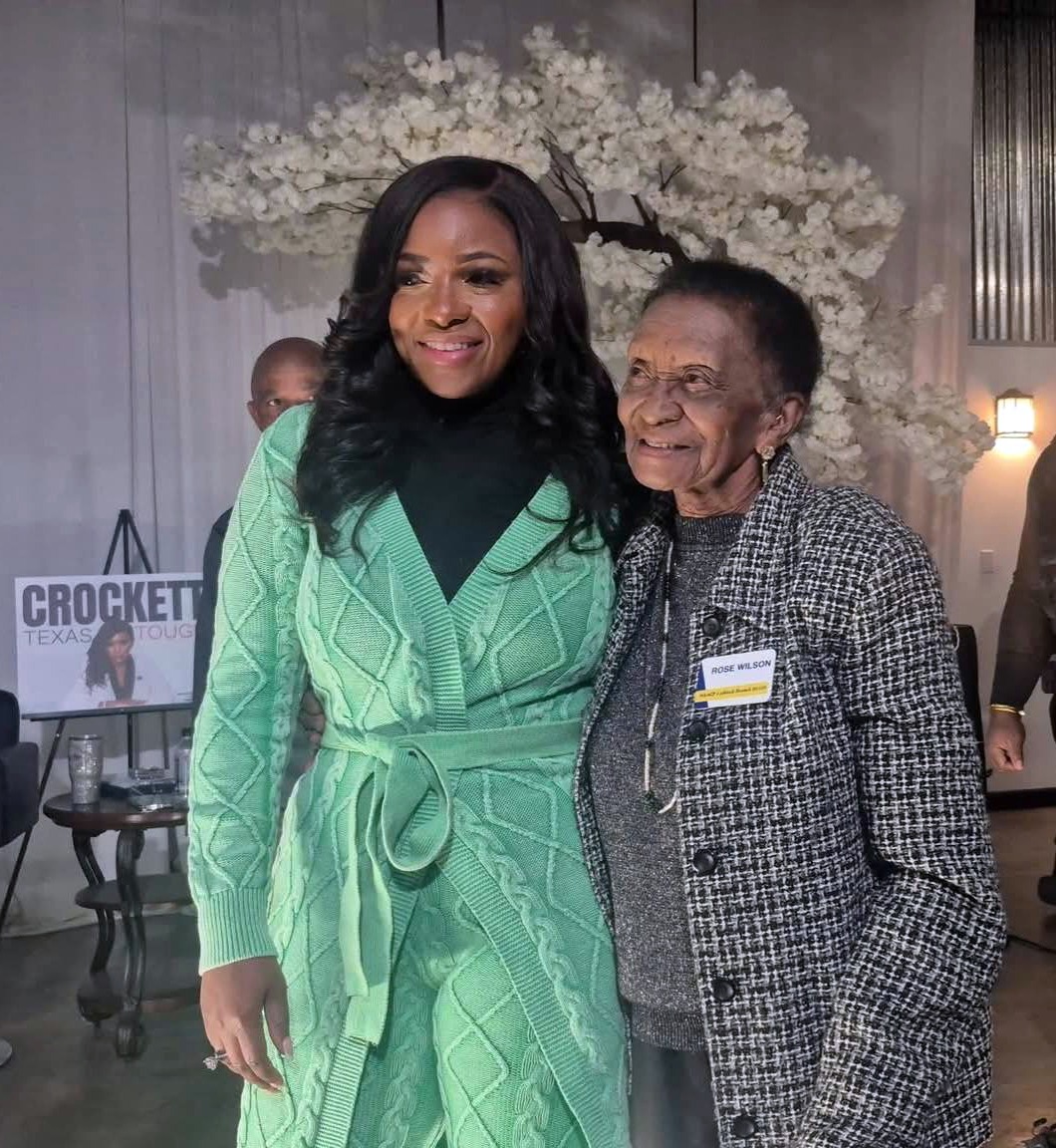 Jasmine Crockett and Miss Rose